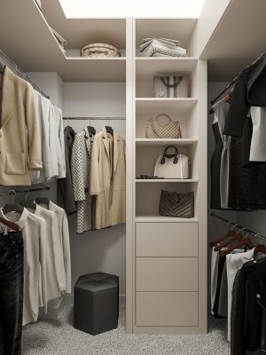 ремонт гардеробной комнаты в пентхаусе от компании Домео