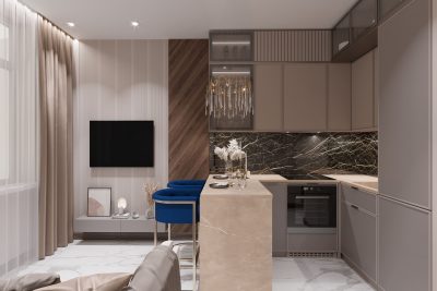 Евроремонт кухни 10 кв м от компании Domeo