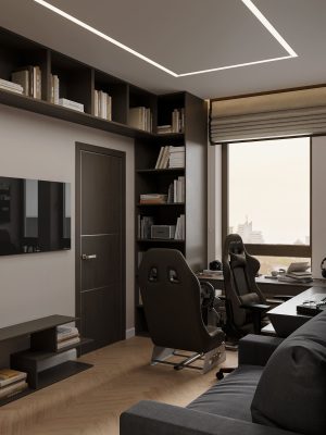 ремонт кабинета в пентхаусе от компании Домео