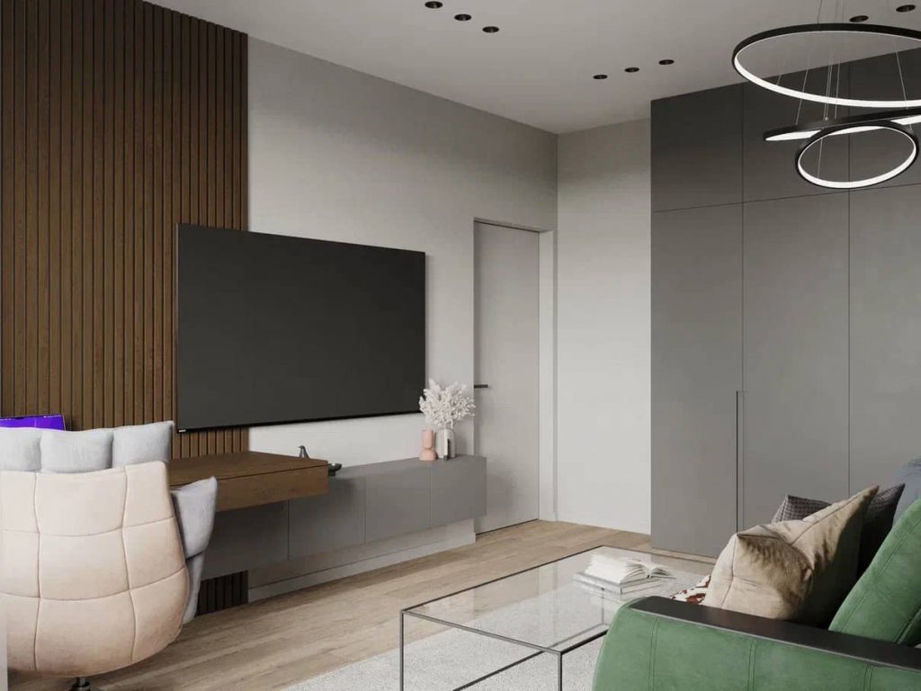 ремонт гостиной от компании домео в квартире жилого комплекса Датский квартал