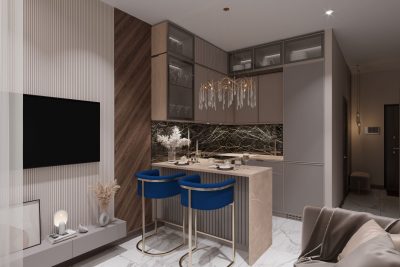 Дизайнерский ремонт двухкомнатной квартиры в доме серии п44 от компании Domeo