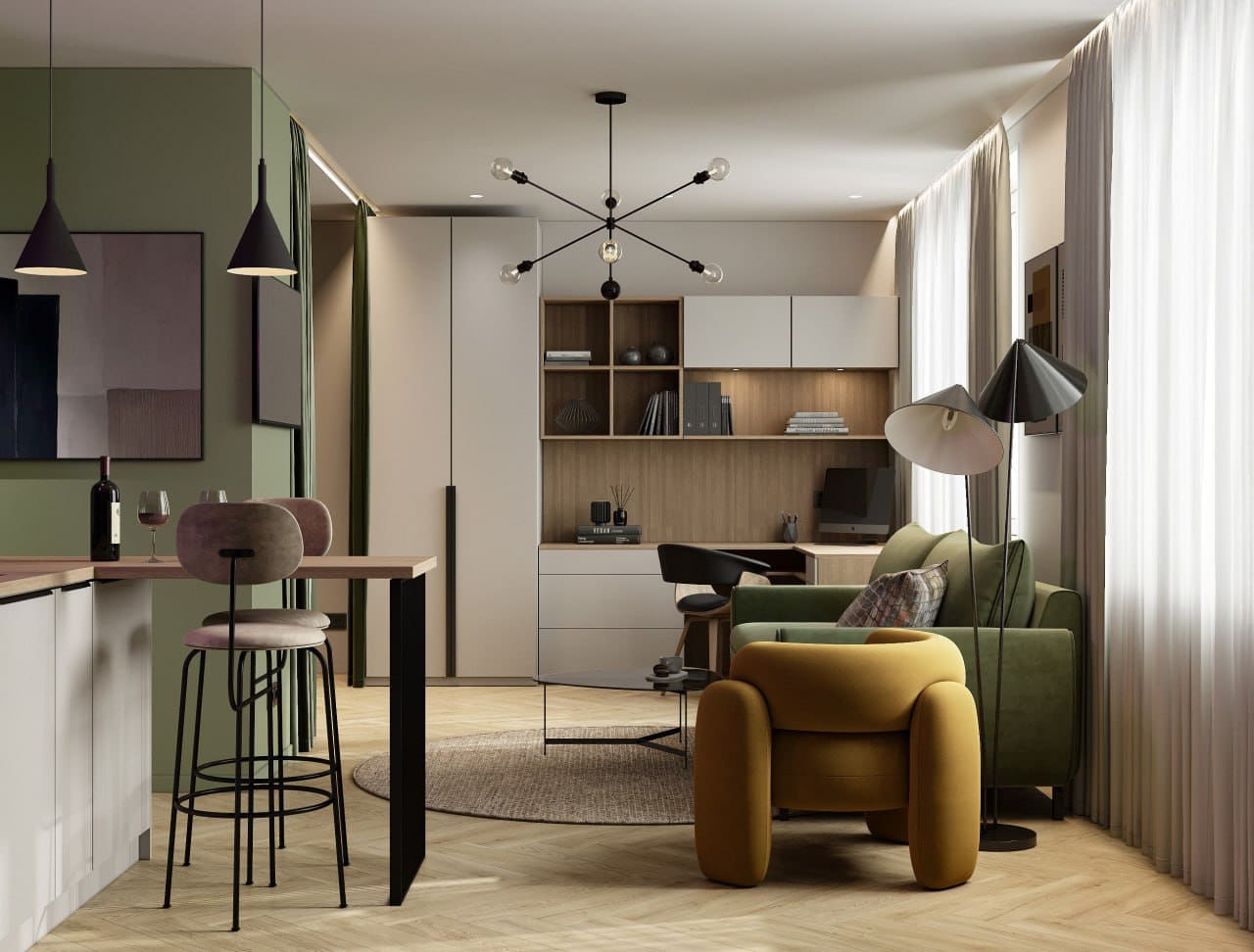 ремонт студии в жк Морской Фасад от компании Домео