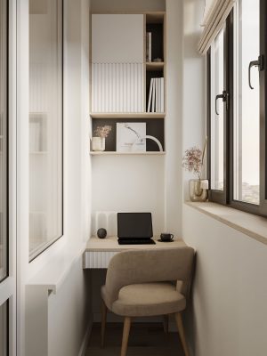 Дизайнерский ремонт кухни и балкона от компании Domeo