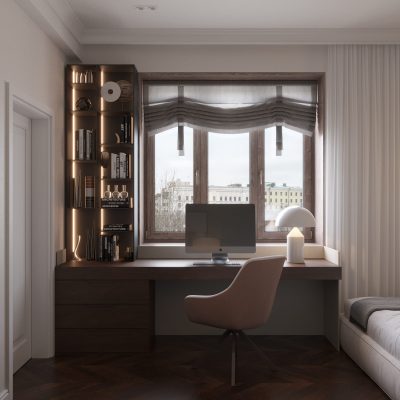 Элитный ремонт квартиры с кабинетом под ключ от компании Domeo