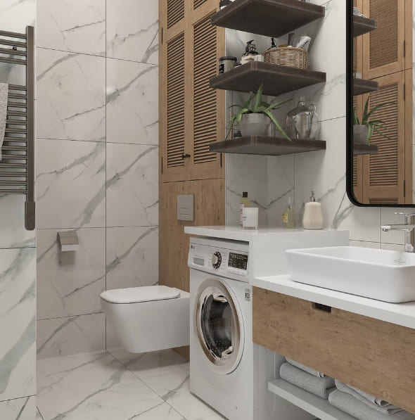 стильный ремонт ванной в сталинке