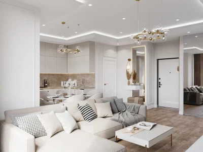 Евроремонт кухни и гостиной от компании Domeo