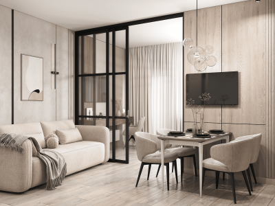 Ремонт квартиры в новостройке в бежевых оттенках от Домео