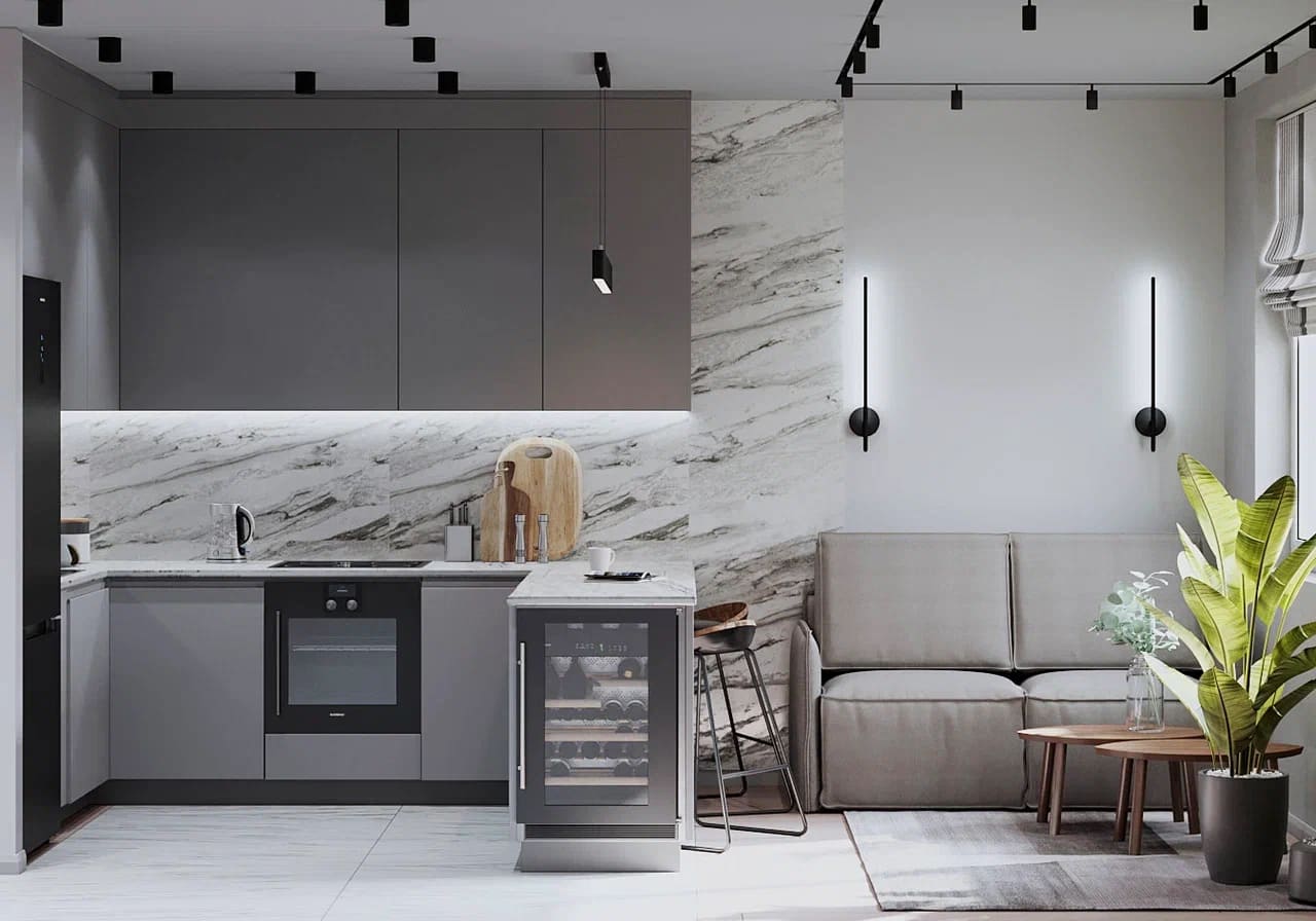 ремонт студии 20 кв м ПИК от компании Domeo