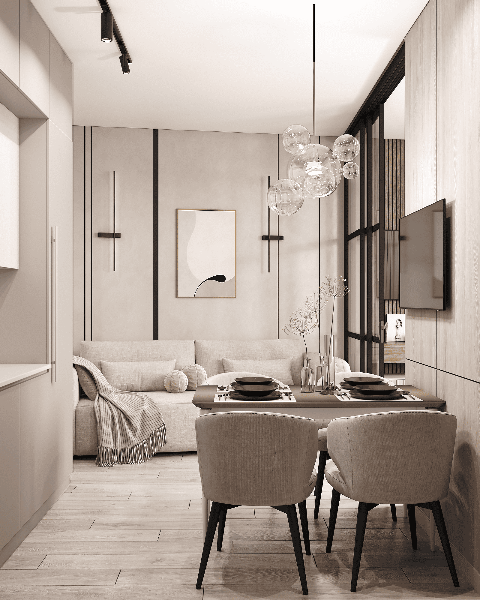 Ремонт и дизайн студий 20 кв м от компании Domeo