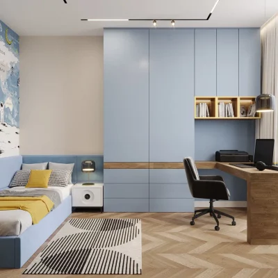 Ремонт детской комнаты для мальчика школьника от компании Domeo