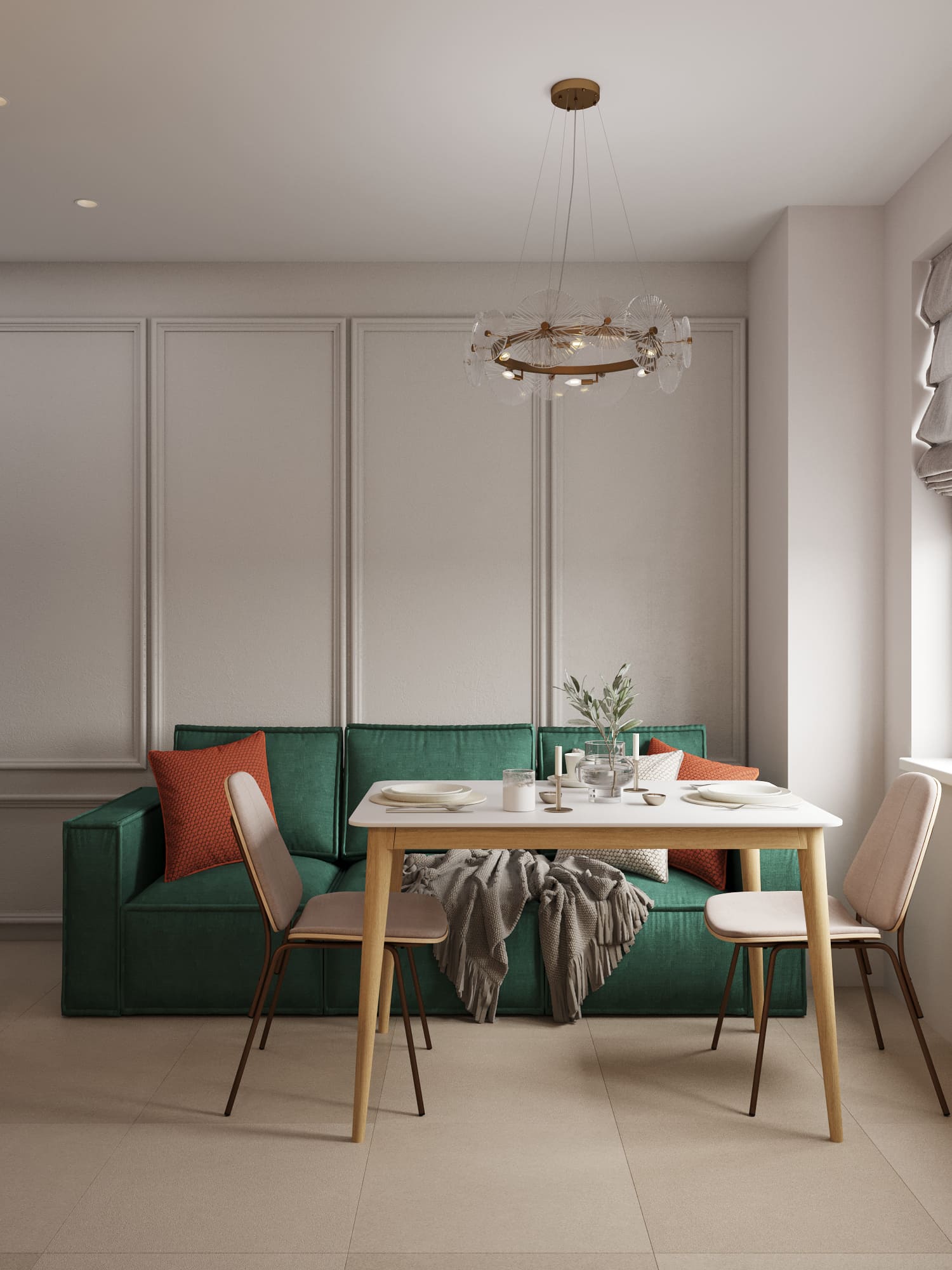 Ремонт квартиры 39 кв м с зеленым диваном от компании Domeo