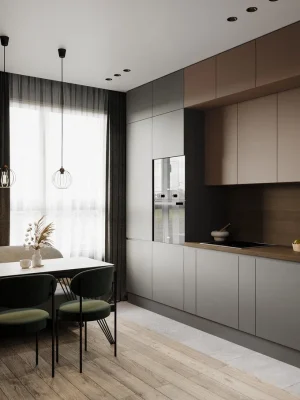 Ремонт кухни 11 кв м в стиле минимализм от компании Domeo