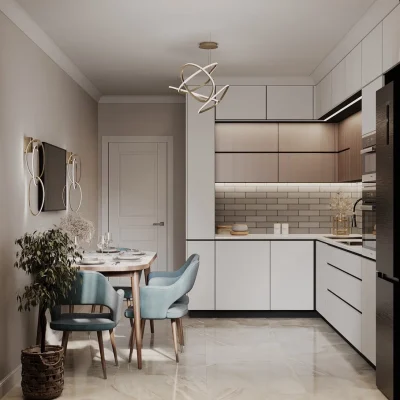 Ремонт кухни в двухкомнатной квартире распашонке в доме серии п44т от компании Domeo