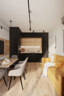 Ремонт кухни 11 кв м в стиле лофт от компании Domeo