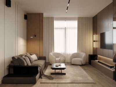 Частичный ремонт гостиной в квартире от компании Domeo