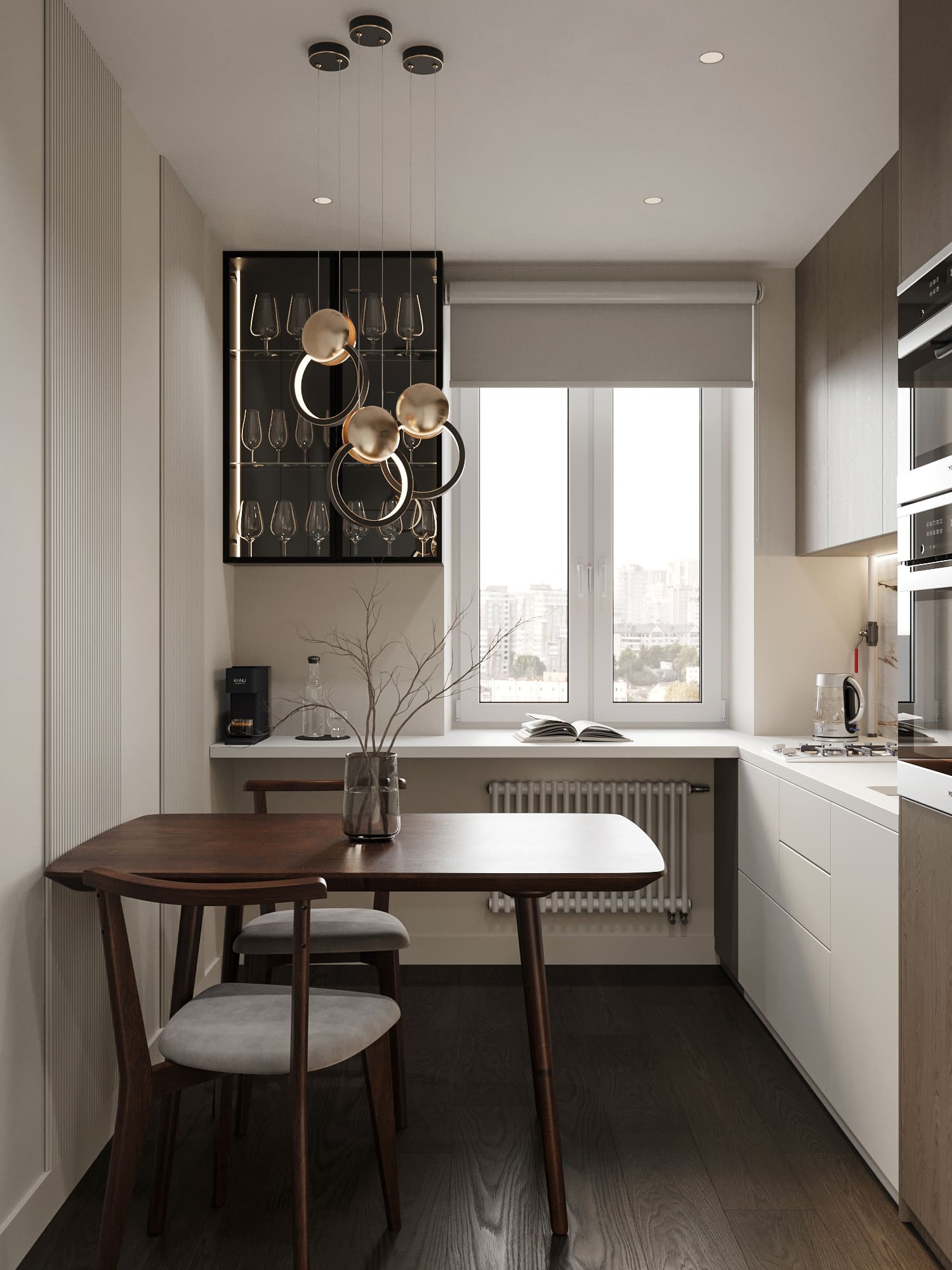 Ремонт квартиры 50 кв м с кухней в светлых оттенках от компании Domeo