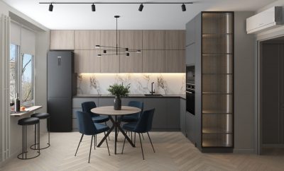 Косметический ремонт кухни 8 кв м от компании Domeo