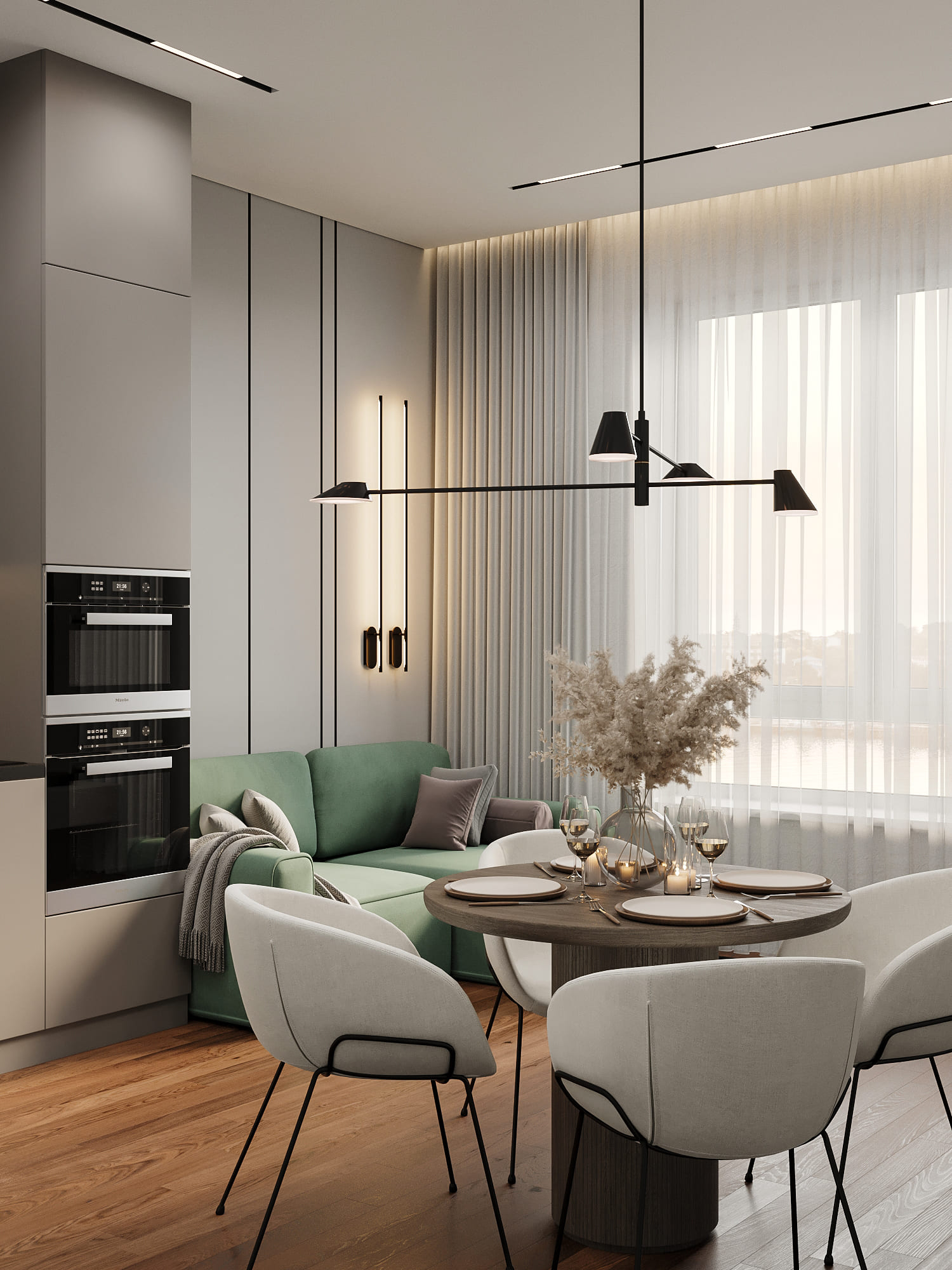 Ремонт квартиры 42 кв м в серых оттенках от компании Domeo