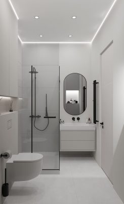 Косметический ремонт маленькой ванной комнаты от компании Domeo