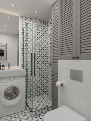 Ремонт ванной комнаты в сталинке в перепланировкой от компании Domeo