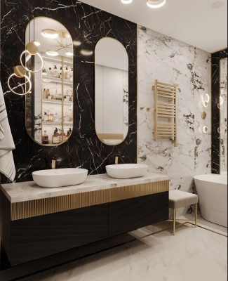 Евроремонт ванной комнаты под ключ от компании Domeo