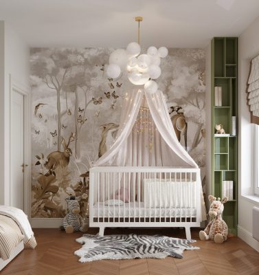 Ремонт детской комнаты для девочки малышки от компании Domeo