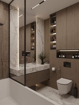 Евроремонт ванной комнаты в сталинке от компании Domeo