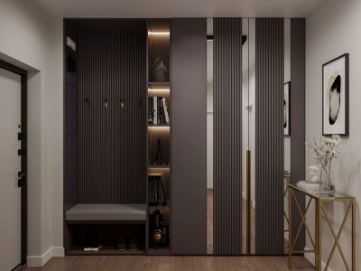 Евроремонт гостиной комнаты и прихожей от компании Domeo