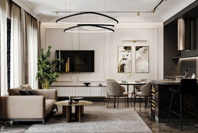 Ремонт четырехкомнатного пентхауса в новостройке под ключ от компании Domeo