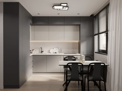 Дизайнерский ремонт кухни с мебелью и материалами от компании Domeo