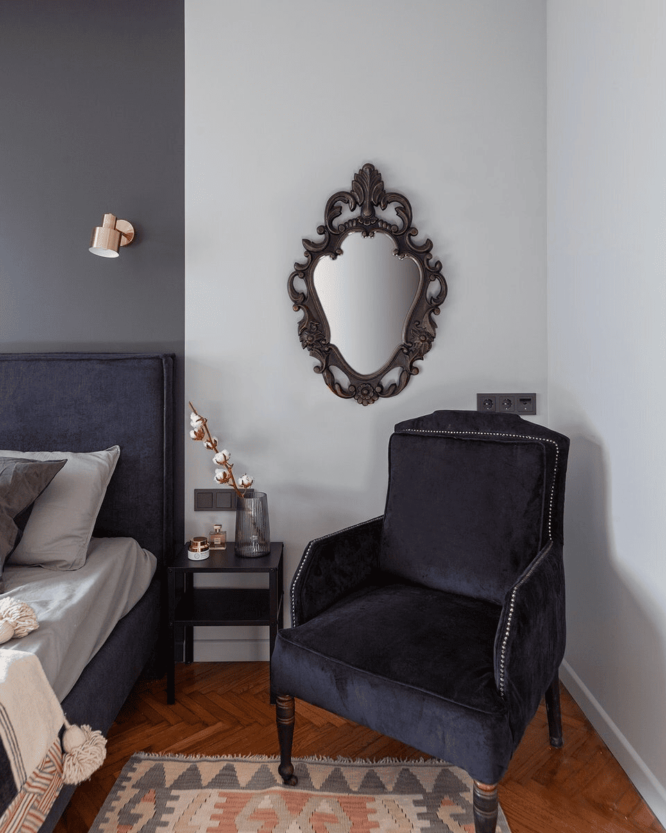 До и после ремонта спальни в стиле ретро