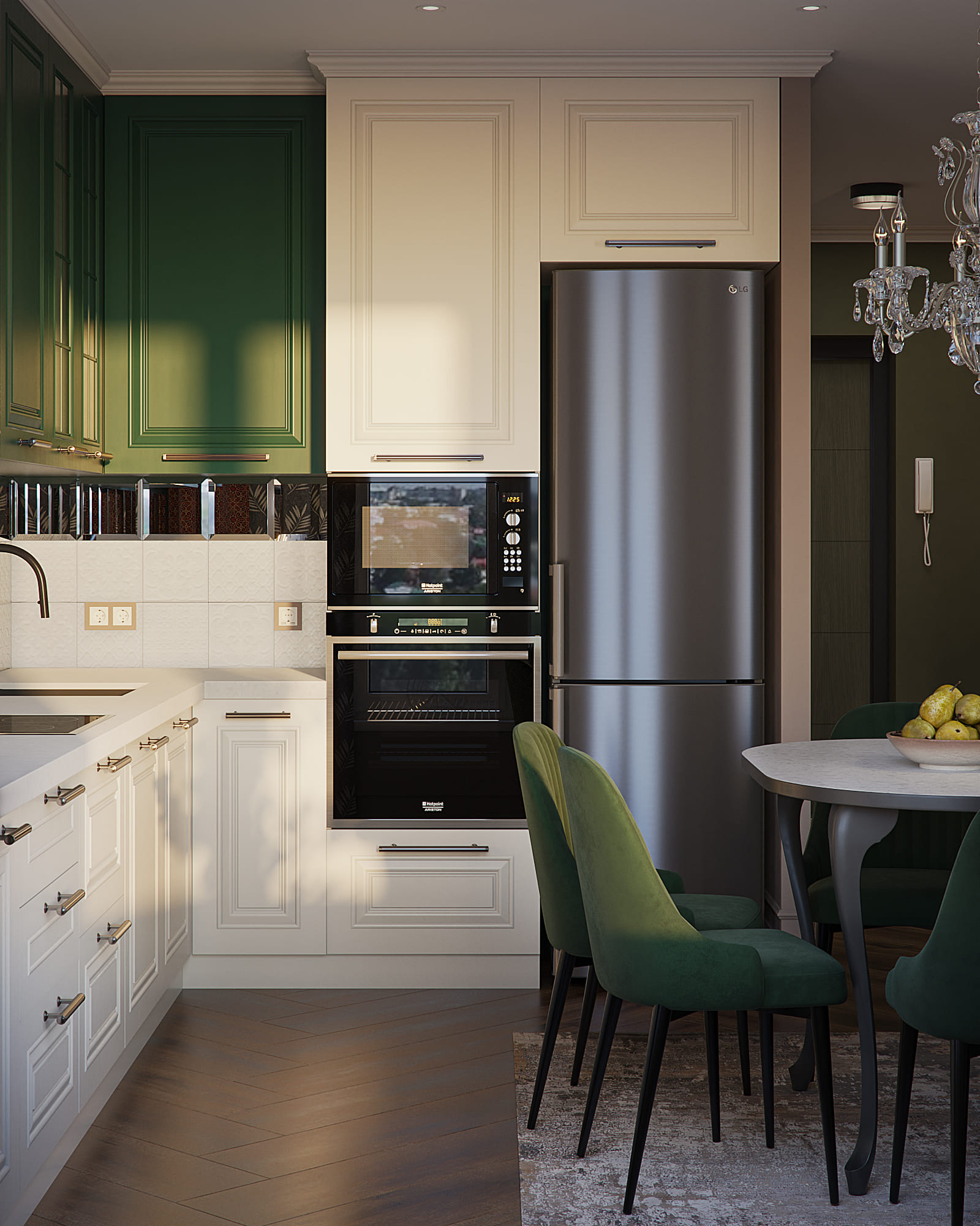 Ремонт квартиры в кухне в стиле фьюжн от компании Domeo