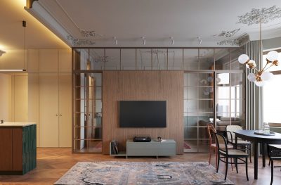 Ремонт квартиры в стиле минимализм и ретро от компании Domeo