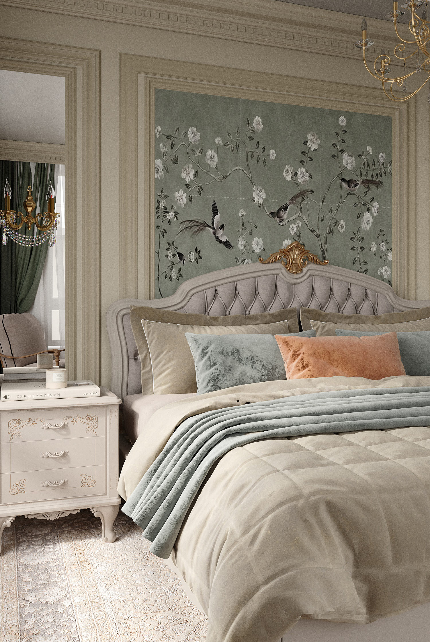 Ремонт квартиры в спальне в классическом стиле от компании Domeo