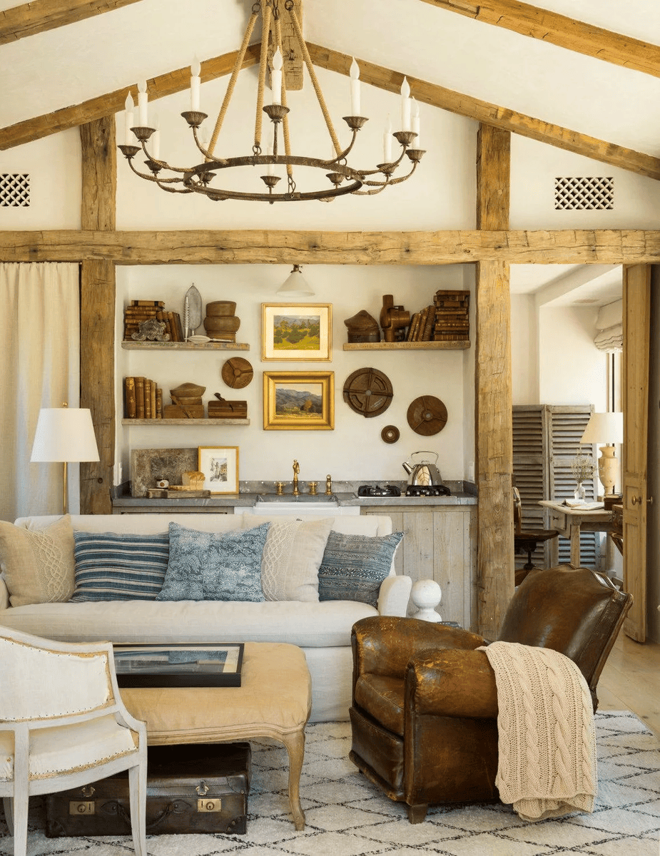 Ремонт квартиры в гостиной в стиле кантри от компании Domeo