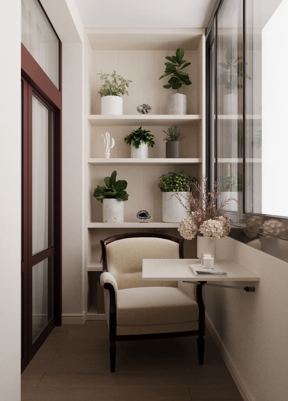 Ремонт квартиры на балконе в классическом стиле от компании Domeo