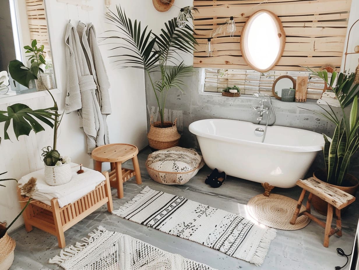 Ремонт квартиры в ванной комнате в стиле бохо от компании Domeo