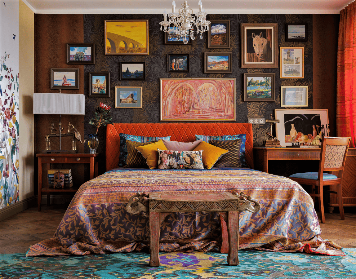 Результаты ремонта спальни в стиле бохо