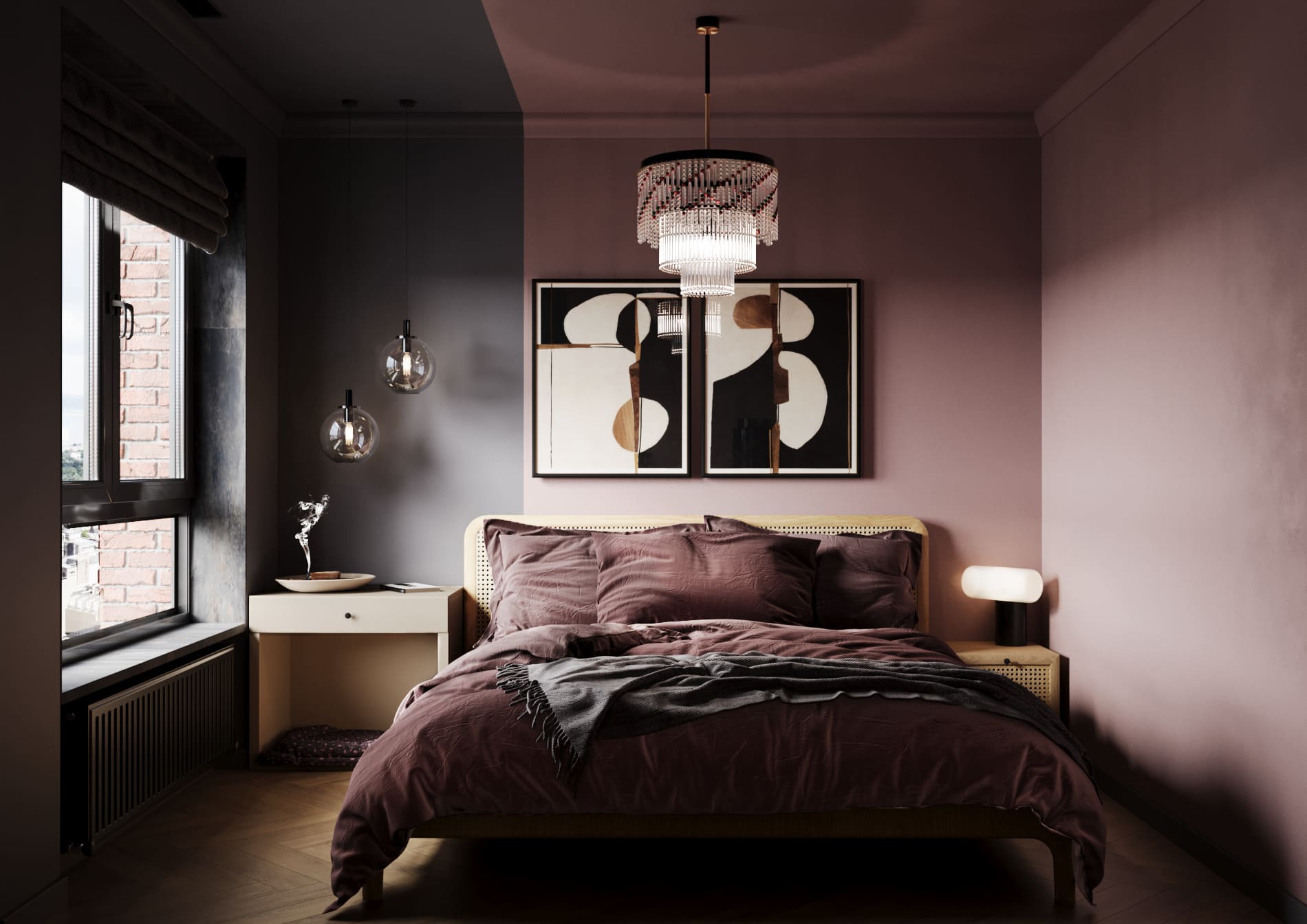 Ремонт квартиры в спальне в стиле гранж от компании Domeo