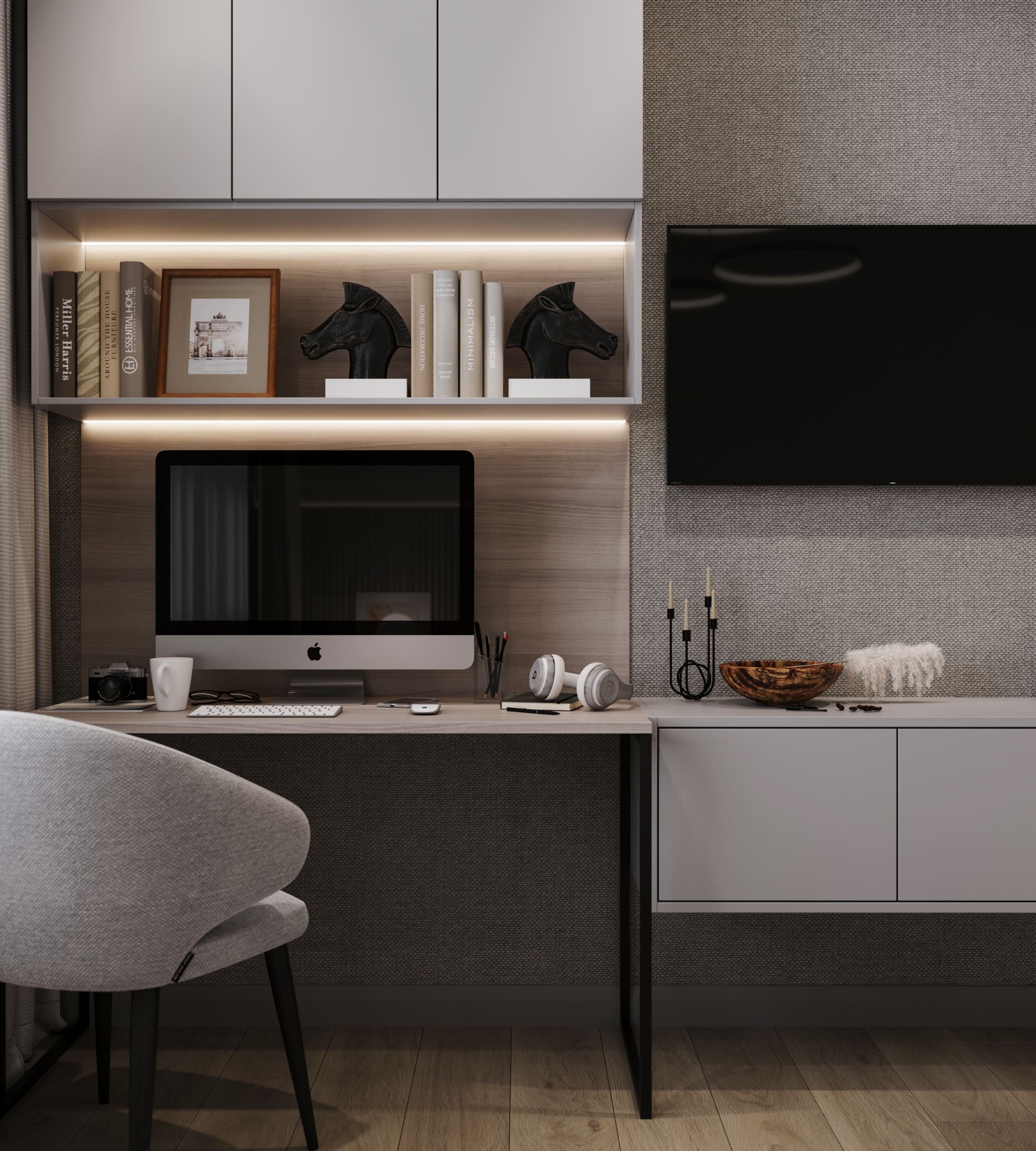 Ремонт квартиры в спальне в стиле контемпорари от компании Domeo