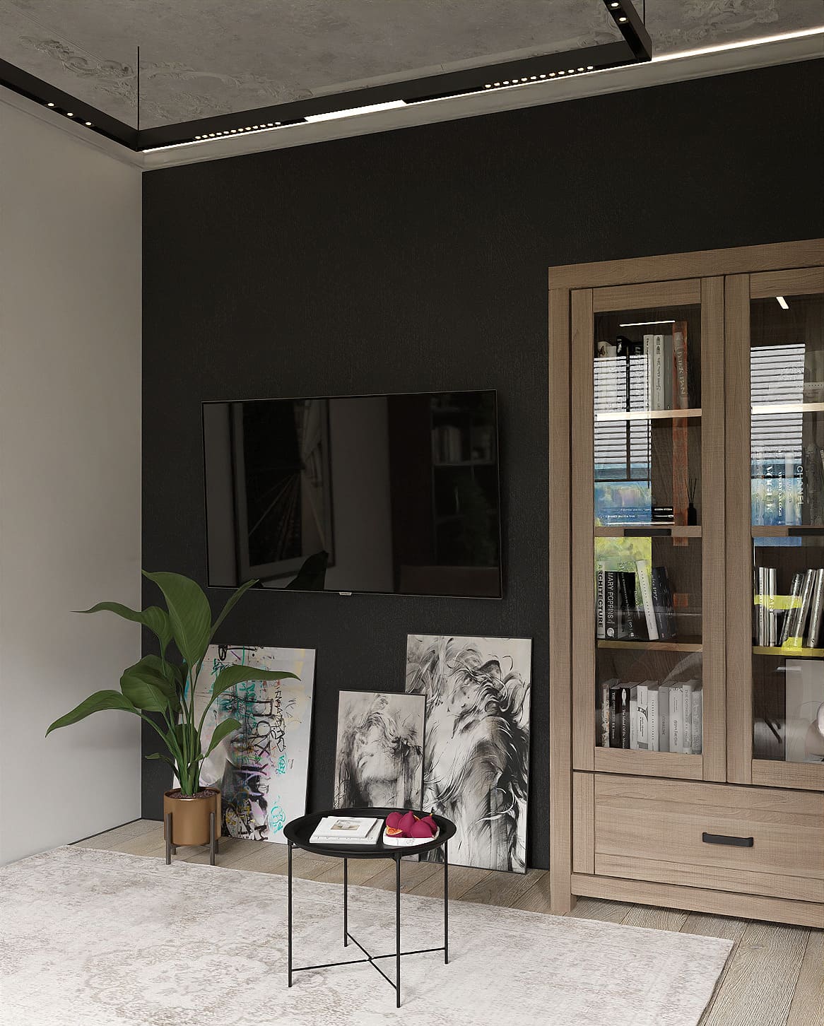 Ремонт квартиры в гостиной в стиле гранж от компании Domeo