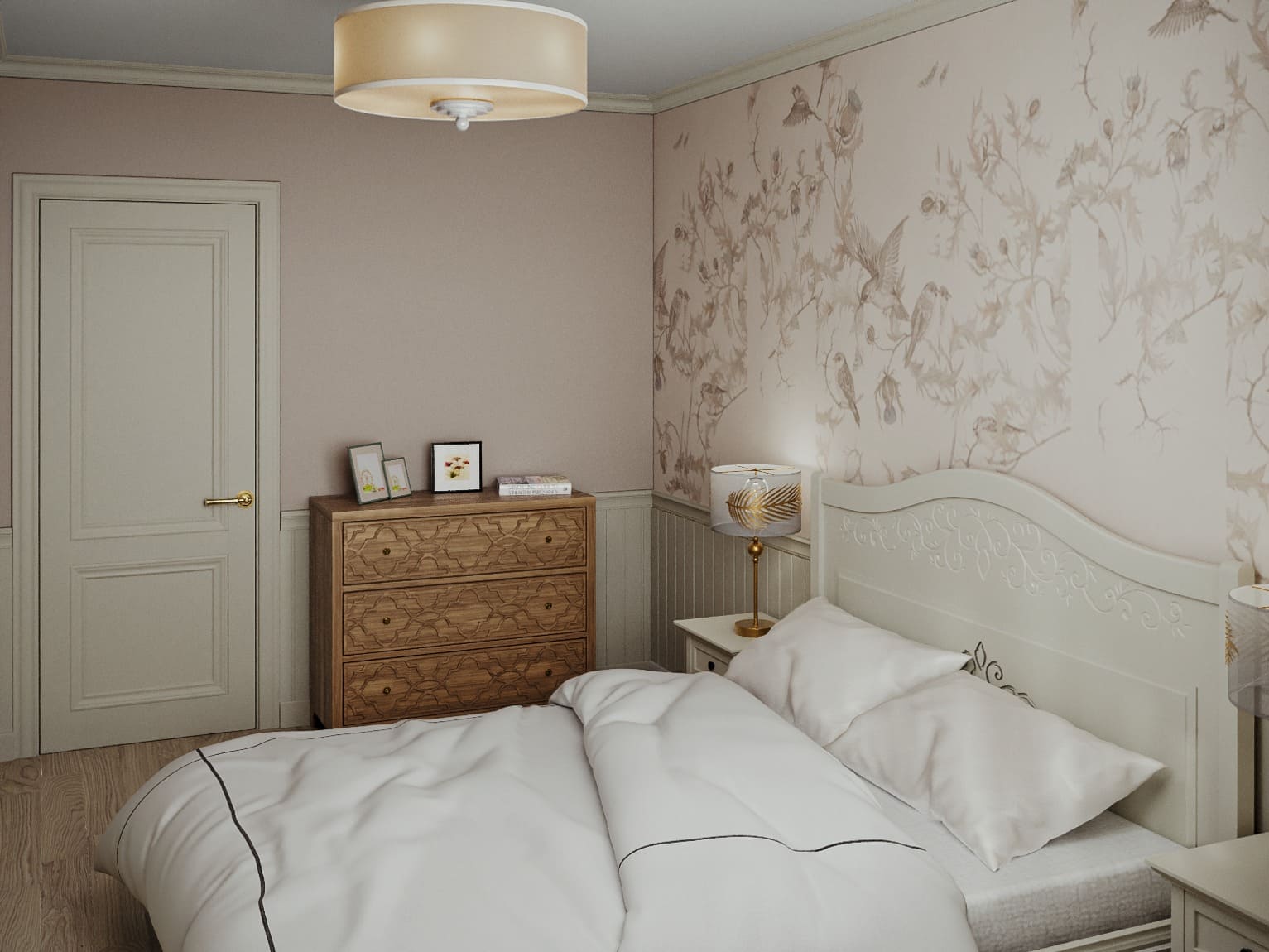 Ремонт квартиры в спальне в стиле кантри от компании Domeo