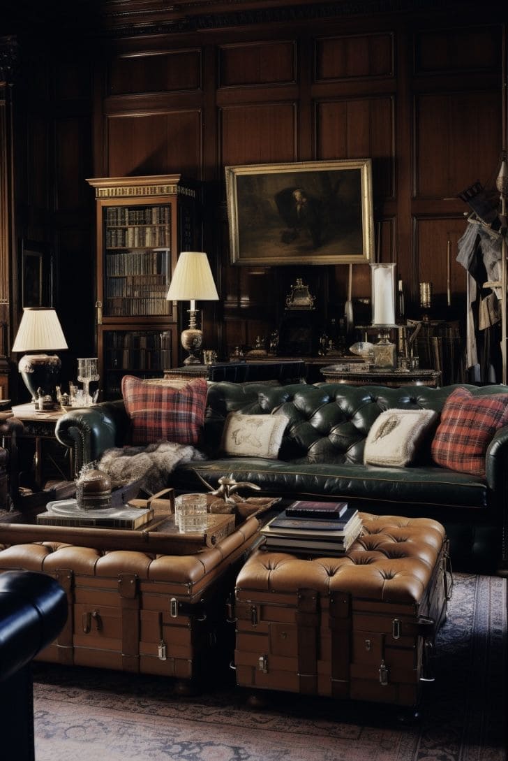 Ремонт квартиры в кухне-гостиной в английском стиле от компании Domeo