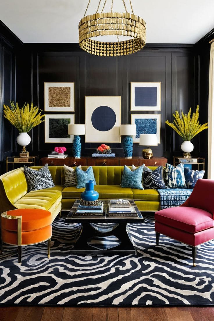 Ремонт квартиры в гостиной в стиле китч от компании Domeo