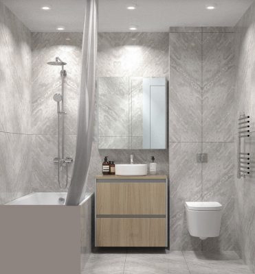 Капитальный ремонт ванной комнаты в хрущевке от Domeo под ключ