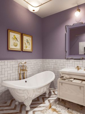 Дизайнерский ремонт ванной комнаты в хрущевке от компании Domeo