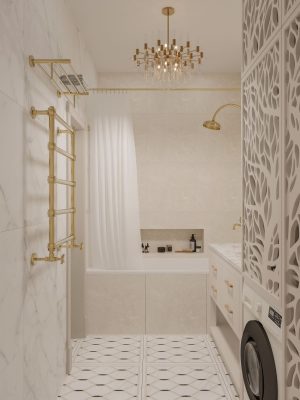 Ремонт небольшой спальни и маленькой ванной от компании Domeo