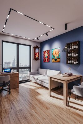 Ремонт студий с кухней-гостиной от Домео