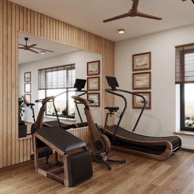 Ремонт тренажерной комнаты в коттедже или загородном доме от компании Domeo