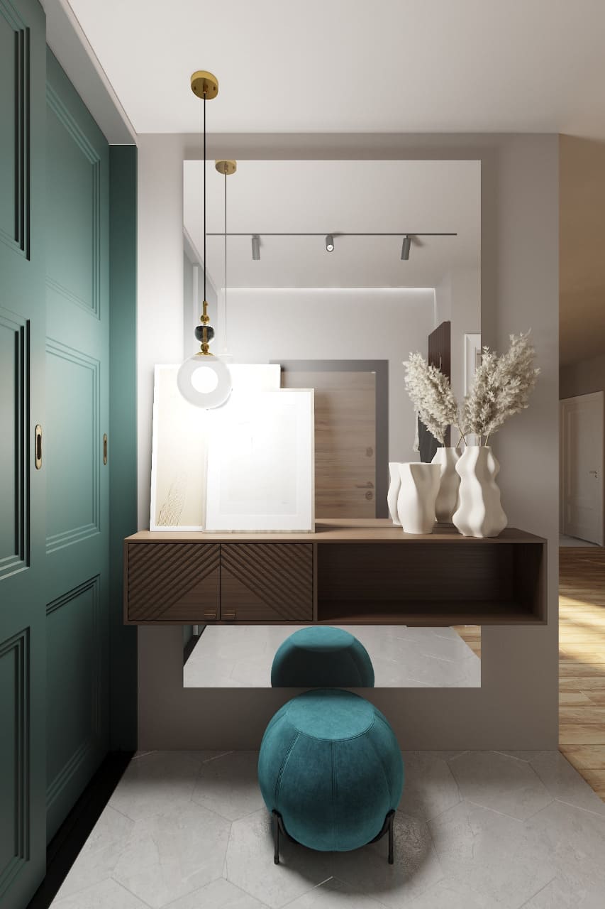 Ремонт квартиры 75 кв м с синими акцентами от компании Domeo